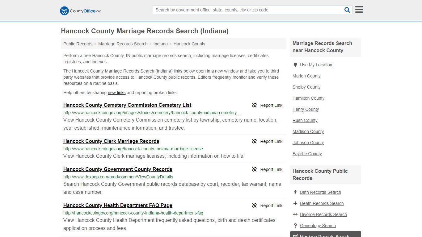 Marriage Records Search - Hancock County, IN (Marriage ...