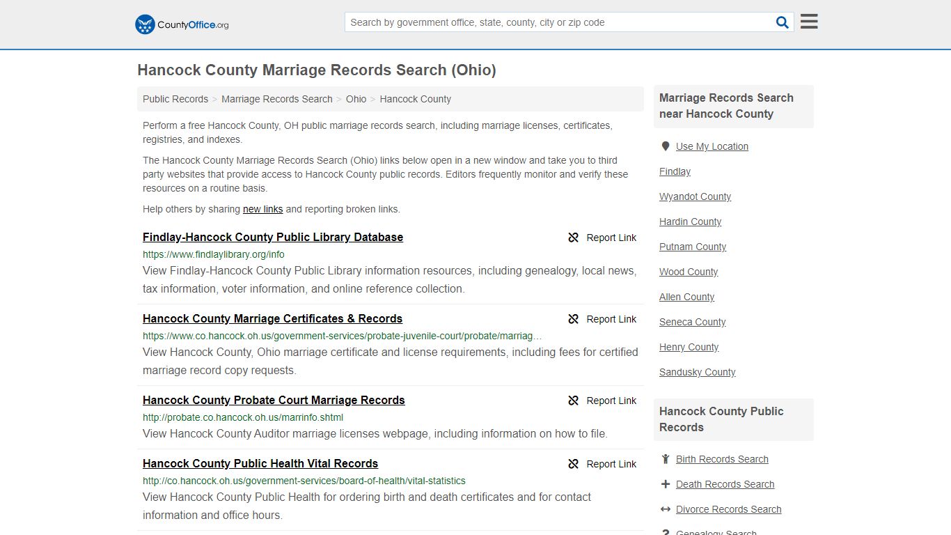 Marriage Records Search - Hancock County, OH (Marriage ...