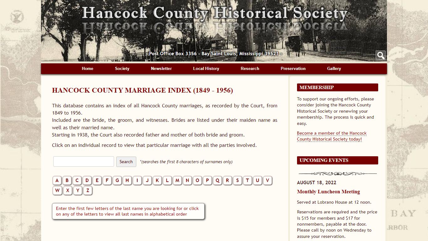 Hancock County Marriage Index (1849 - 1956) - Hancock ...